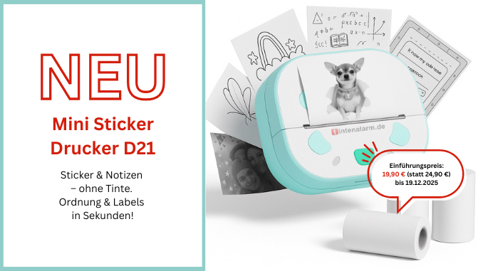 D21 Mini Sticker Drucker Etiketten ohne Tinte