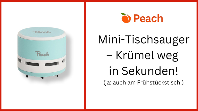 Grafik: Mini-Tischsauger - Krümel weg in Sekungen!