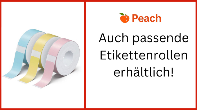 Grafik: Etikettenrollen für Peach Labeldrucker PE110